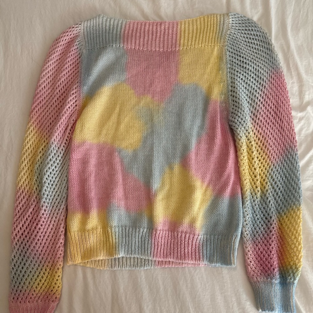 Loveshackfancy Pastel Patchwork Sweater - image 3